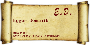Egger Dominik névjegykártya